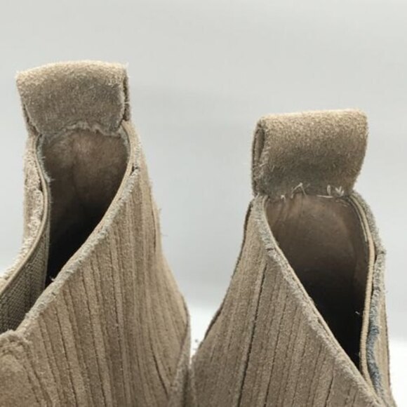 Dolce Vita Womens Size 11 Suede Pull On Ankle Boots Taupe/Tan/Khaki Stacked Heel - Picture 10 of 12